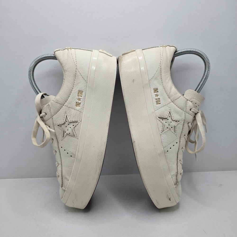 Converse | One Star cream monochrome leather platform sneakers | WMS 7.5 - Picture 12 of 13